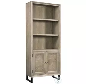 Harper Point Bleached Khaki Door Bookcase