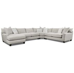 Durango Moose Beige 4 Piece Modular Sectional with LAF Chaise and Pillows