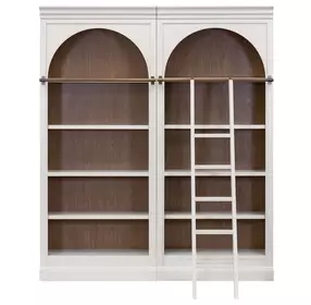 Albany White Arched 2-Piece Bookcase Wall
