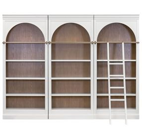 Albany White Arched 3-Piece Bookcase Wall