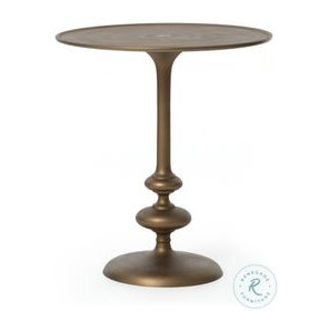 Marlow Matchstick Matte Brass Pedestal Table