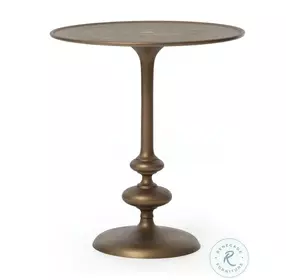Marlow Matchstick Matte Brass Pedestal Table