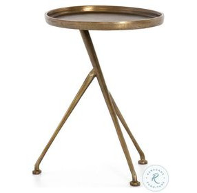 Schmidt Raw Antique Brass Accent Table