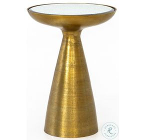 Marlow Mod Brushed Brass Pedestal Table