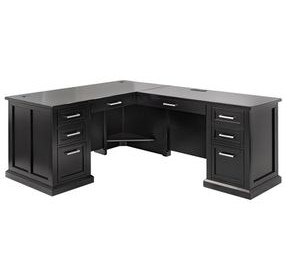 Abby Black Pedestal L Shape Desk