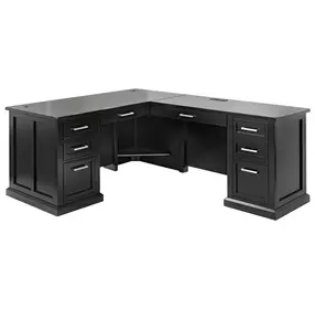Abby Black Pedestal L Shape Desk
