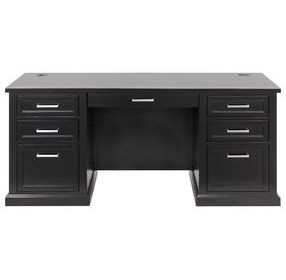 Abby Black Double Pedestal Executive Desk