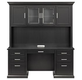 Abby Black Credenza with Hutch