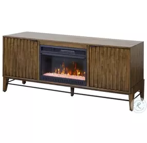 Delray Brown 72" TV Stand with Fireplace