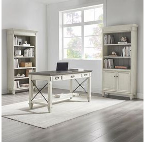 Hartford Antique White And Gray Writing Home Office Set