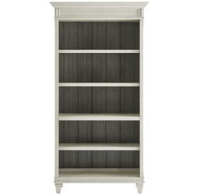 Hartford Antique White And Gray Open Bookcase