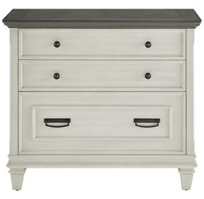 Hartford Antique White And Gray Lateral File Cabinet