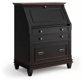 Hartford Black Drop-Lid Secretary Desk