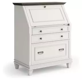 Hartford White Drop-Lid Secretary Desk