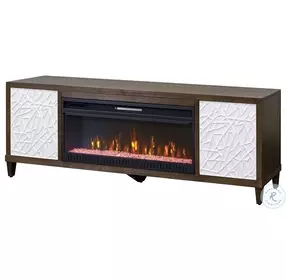 Komodo Brown 81" Door TV Stand with Fireplace