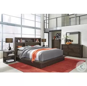 Modern Loft Brownstone Platform Bedroom Set