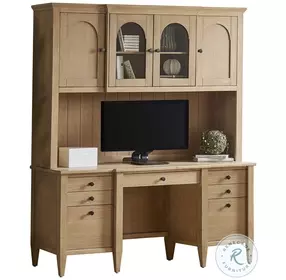 Laurel Unique Natural Credenza with Hutch