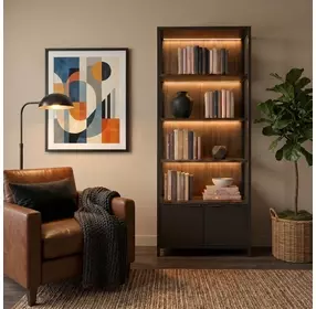 Marsden Black Open Bookcase