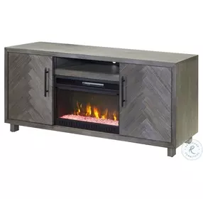 Palisades Distressed Gray 67″ TV Stand with Fireplace