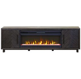 Palisades Charcoal 80" TV Stand with Fireplace and LED