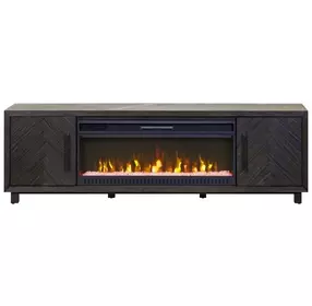 Palisades Charcoal 80" TV Stand with Fireplace and LED