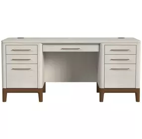 Pomona Soft White 68" Executive Desk