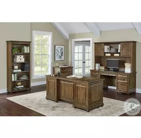 Porter Brown Double Pedestal Executive Home Office Set