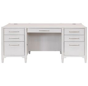 Towne White Double Pedestal Executive Desk
