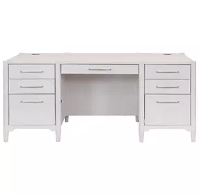 Towne White Double Pedestal Executive Desk