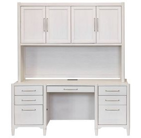 Towne White Credenza with Hutch