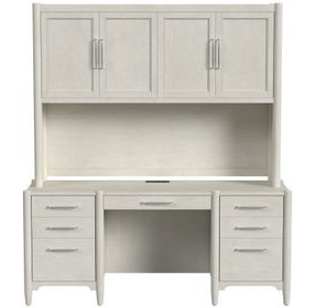 Towne White Credenza with Hutch