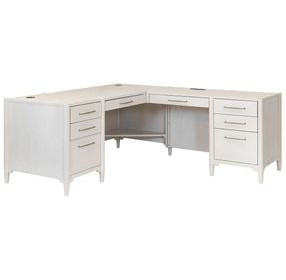 Towne White Double Pedestal L-Desk