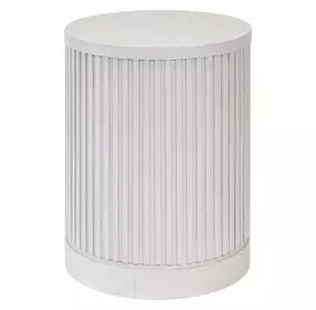 Tulane White Round Chairside Table
