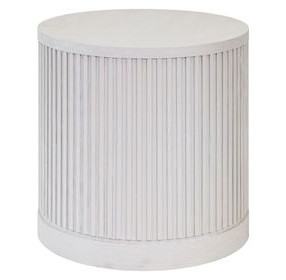 Tulane White Round End Table