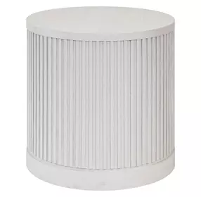 Tulane White Round End Table