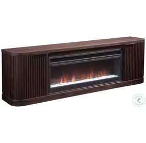 Tulane Dark Chocolate 76" TV Stand With Fireplace
