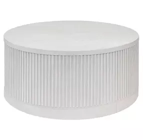 Tulane White 42" Round Coffee Table
