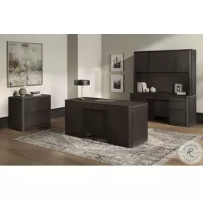 Tulane Dark Chocolate Double Pedestal Home Office Set