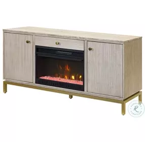 Vancouver Light Brown 64" TV Stand with Fireplace