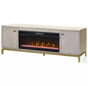Vancouver Light Brown 80" TV Stand with Fireplace