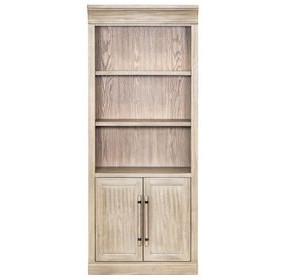 Willow Lane Natural Oak Open Bookcase with 2 Doors