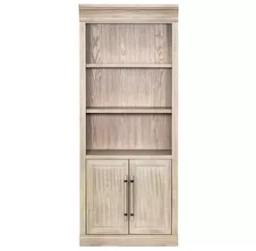 Willow Lane Natural Oak Open Bookcase with 2 Doors
