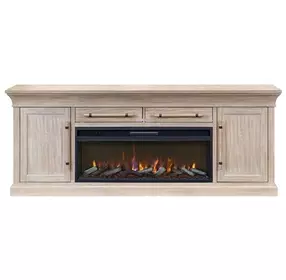 Willow Lane Natural Oak 84" TV Stand with Fireplace and LED