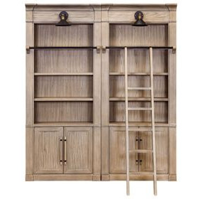 Willow Lane Brown 2 Piece Tall Bookcase with Ladder