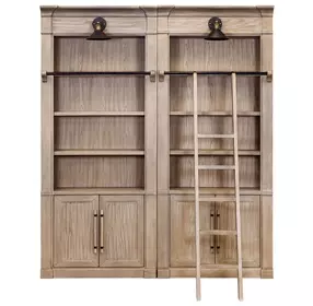 Willow Lane Brown 2 Piece Tall Bookcase with Ladder