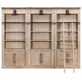 Willow Lane Brown 3 Piece Tall Bookcase with Ladder