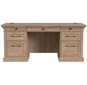 Willow Lane Natural Oak 68" Executive Desk