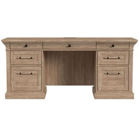 Willow Lane Natural Oak 68" Credenza with USB Charging