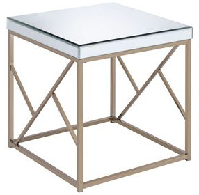 Evelyn White Square End Table