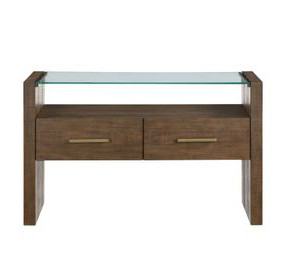Garland Toffee Rectangular Glass Top Sofa Table